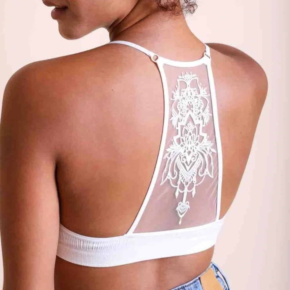 BESTSELLER ⭐️White Lace Racerback Bralette - Women Intimates & Sleepwear - Picture 12 of 12